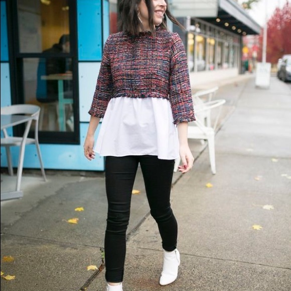 ZARA Tweed & Poplin Top ♥️ - Picture 16 of 16